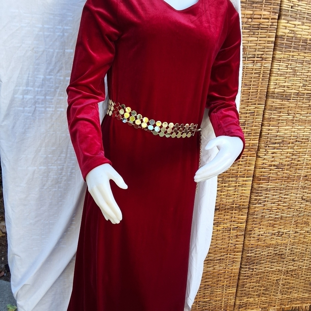 Streetwear vintage festive wine red Maxi dress M/L - Picture 12 of 12